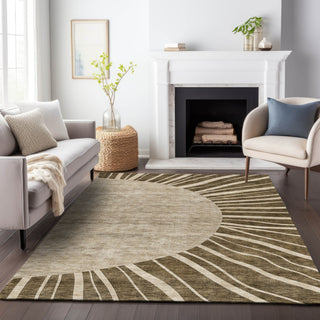 Piper Looms Mayfield Abstract AMF668 Brown Machine Washable Area Rug Lifestyle Image Feature