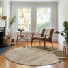 Piper Looms Mayfield Abstract AMF668 Brown Machine Washable Area Rug Round Lifestyle Image Feature