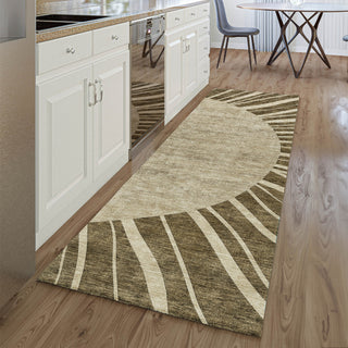 Piper Looms Mayfield Abstract AMF668 Brown Machine Washable Area Rug Runner Lifestyle Image Feature