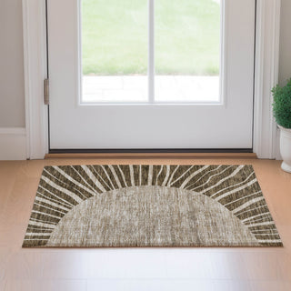 Piper Looms Mayfield Abstract AMF668 Brown Machine Washable Area Rug Scatter Lifestyle Image Feature