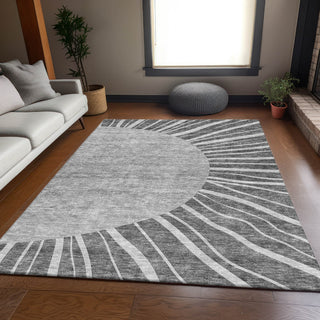 Piper Looms Mayfield Abstract AMF668 Charcoal Machine Washable Area Rug Lifestyle Image Feature