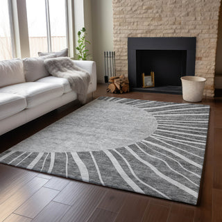 Piper Looms Mayfield Abstract AMF668 Charcoal Machine Washable Area Rug Lifestyle Image Feature