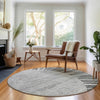 Piper Looms Mayfield Abstract AMF668 Charcoal Machine Washable Area Rug Round Lifestyle Image Feature
