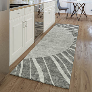 Piper Looms Mayfield Abstract AMF668 Charcoal Machine Washable Area Rug Runner Lifestyle Image Feature