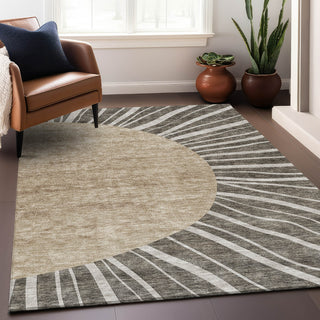 Piper Looms Mayfield Abstract AMF668 Chocolate Machine Washable Area Rug Lifestyle Image Feature