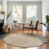Piper Looms Mayfield Abstract AMF668 Chocolate Machine Washable Area Rug Round Lifestyle Image Feature