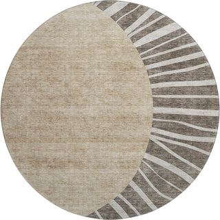 Piper Looms Mayfield Abstract AMF668 Chocolate Machine Washable Area Rug Round Main Image