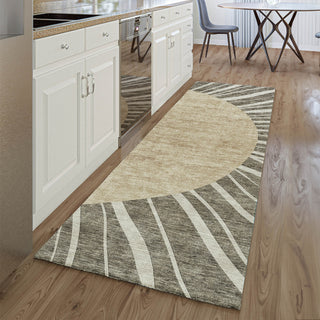 Piper Looms Mayfield Abstract AMF668 Chocolate Machine Washable Area Rug Runner Lifestyle Image Feature