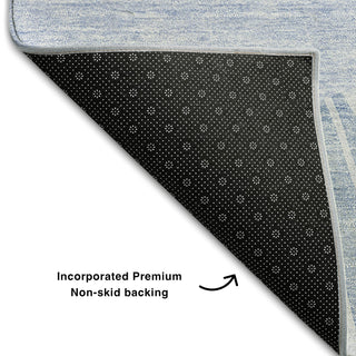 Piper Looms Mayfield Abstract AMF668 Denim Machine Washable Area Rug Backing Image