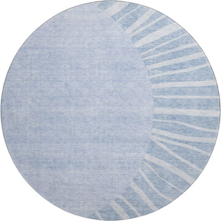 Piper Looms Mayfield Abstract AMF668 Denim Machine Washable Area Rug Round Main Image