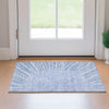 Piper Looms Mayfield Abstract AMF668 Denim Machine Washable Area Rug Scatter Lifestyle Image Feature
