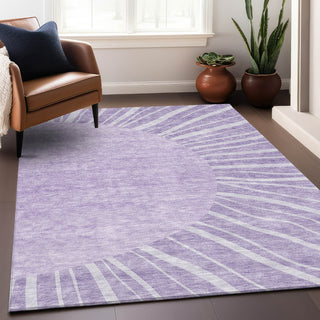 Piper Looms Mayfield Abstract AMF668 Lavender Machine Washable Area Rug Lifestyle Image Feature