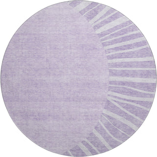 Piper Looms Mayfield Abstract AMF668 Lavender Machine Washable Area Rug Round Main Image
