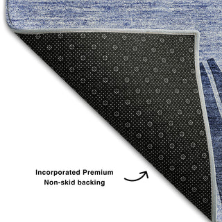 Piper Looms Mayfield Abstract AMF668 Navy Machine Washable Area Rug Backing Image