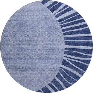 Piper Looms Mayfield Abstract AMF668 Navy Machine Washable Area Rug Round Main Image