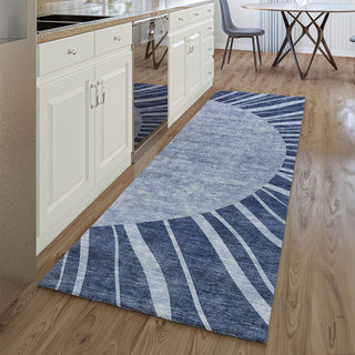 Piper Looms Mayfield Abstract AMF668 Navy Machine Washable Area Rug Runner Lifestyle Image Feature