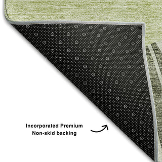 Piper Looms Mayfield Abstract AMF668 Olive Machine Washable Area Rug Backing Image