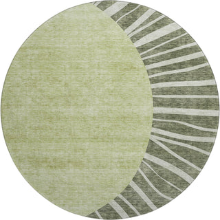 Piper Looms Mayfield Abstract AMF668 Olive Machine Washable Area Rug Round Main Image