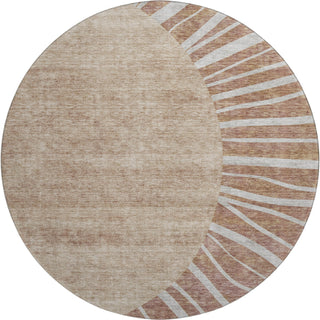 Piper Looms Mayfield Abstract AMF668 Paprika Machine Washable Area Rug Round Main Image