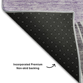 Piper Looms Mayfield Abstract AMF668 Purple Machine Washable Area Rug Backing Image