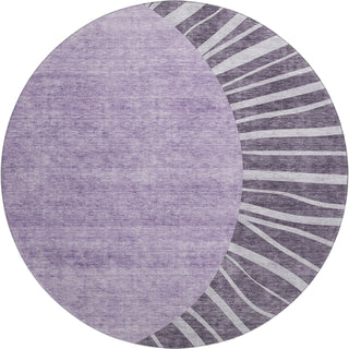 Piper Looms Mayfield Abstract AMF668 Purple Machine Washable Area Rug Round Main Image