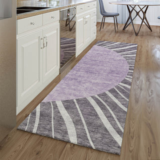 Piper Looms Mayfield Abstract AMF668 Purple Machine Washable Area Rug Runner Lifestyle Image Feature