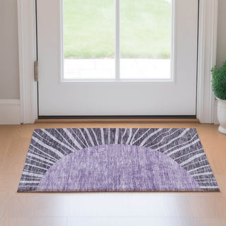 Piper Looms Mayfield Abstract AMF668 Purple Machine Washable Area Rug Scatter Lifestyle Image Feature