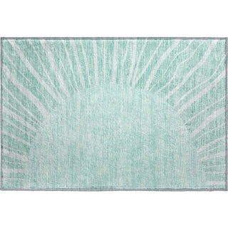 Piper Looms Mayfield Abstract AMF668 Teal Machine Washable Area Rug Scatter Main Image