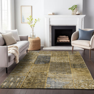 Piper Looms Mayfield Patchwork AMF669 Brown Machine Washable Area Rug Lifestyle Image Feature