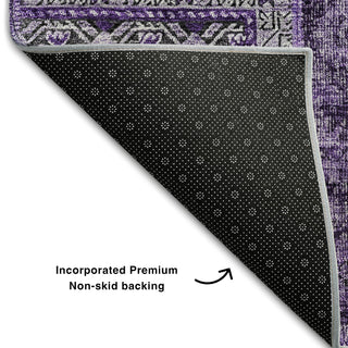 Piper Looms Mayfield Patchwork AMF669 Eggplant Machine Washable Area Rug Backing Image