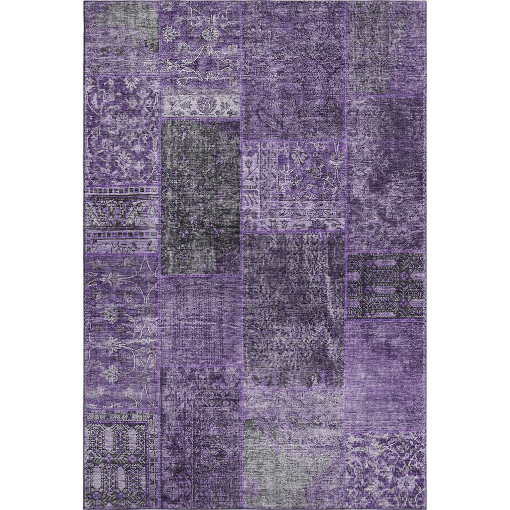 Piper Looms Mayfield Patchwork AMF669 Eggplant Machine Washable Area Rug main image