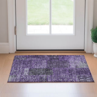 Piper Looms Mayfield Patchwork AMF669 Eggplant Machine Washable Area Rug Scatter Lifestyle Image Feature