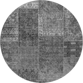 Piper Looms Mayfield Patchwork AMF669 Gray Machine Washable Area Rug Round Main Image