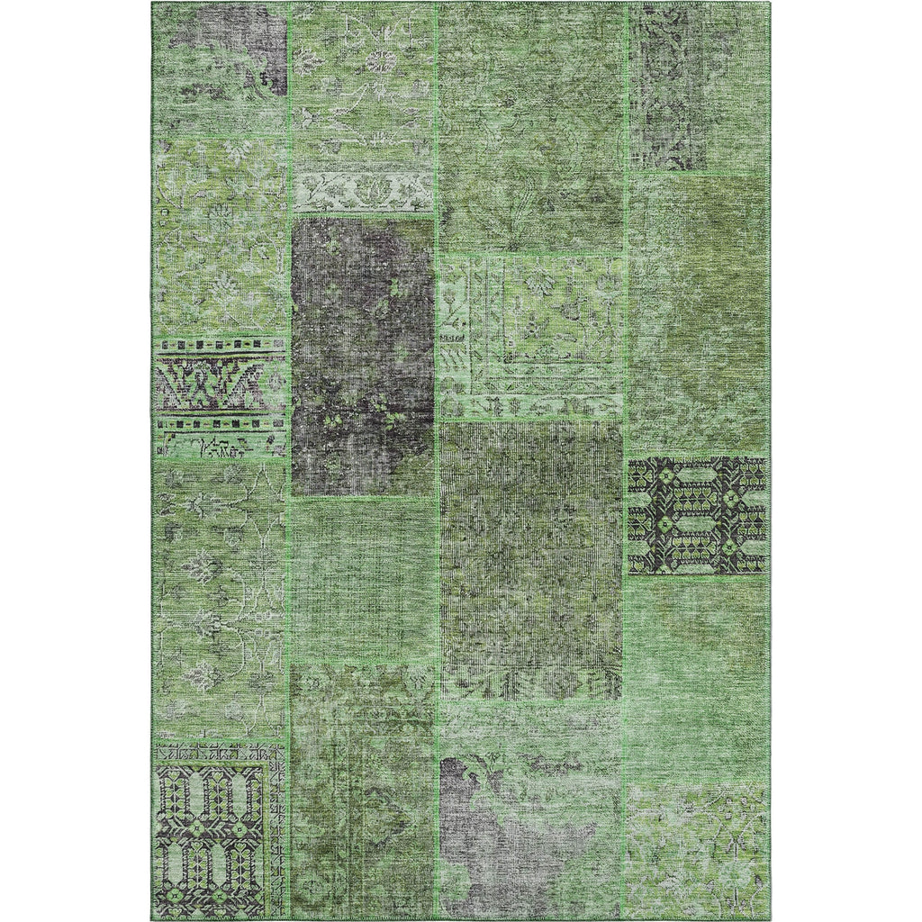 Piper Looms Mayfield Patchwork AMF669 Green Machine Washable Area Rug main image