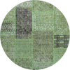 Piper Looms Mayfield Patchwork AMF669 Green Machine Washable Area Rug Round Main Image