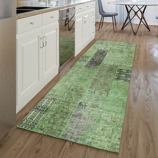 Piper Looms Mayfield Patchwork AMF669 Green Machine Washable Area Rug Runner Lifestyle Image Feature