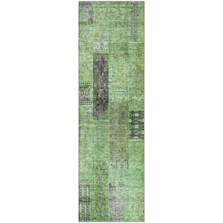 Piper Looms Mayfield Patchwork AMF669 Green Machine Washable Area Rug Runner Main Image