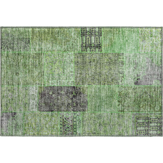 Piper Looms Mayfield Patchwork AMF669 Green Machine Washable Area Rug Scatter Main Image