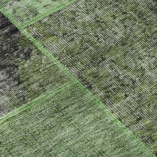 Piper Looms Mayfield Patchwork AMF669 Green Machine Washable Area Rug Swatch Image