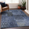 Piper Looms Mayfield Patchwork AMF669 Navy Machine Washable Area Rug Lifestyle Image Feature