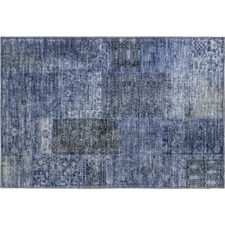 Piper Looms Mayfield Patchwork AMF669 Navy Machine Washable Area Rug Scatter Main Image