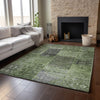 Piper Looms Mayfield Patchwork AMF669 Olive Machine Washable Area Rug Lifestyle Image Feature