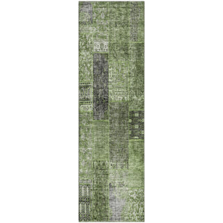 Piper Looms Mayfield Patchwork AMF669 Olive Machine Washable Area Rug Runner Main Image
