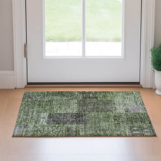 Piper Looms Mayfield Patchwork AMF669 Olive Machine Washable Area Rug Scatter Lifestyle Image Feature