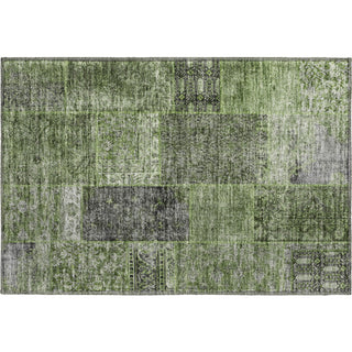 Piper Looms Mayfield Patchwork AMF669 Olive Machine Washable Area Rug Scatter Main Image