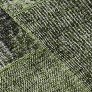 Piper Looms Mayfield Patchwork AMF669 Olive Machine Washable Area Rug Swatch Image