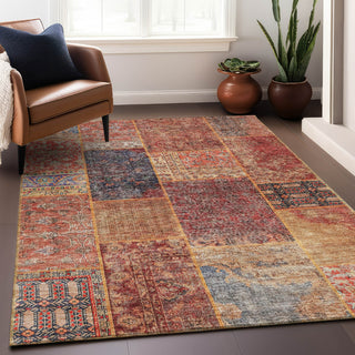 Piper Looms Mayfield Patchwork AMF669 Red Machine Washable Area Rug Lifestyle Image Feature