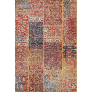 Piper Looms Mayfield Patchwork AMF669 Red Machine Washable Area Rug main image