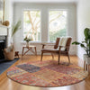 Piper Looms Mayfield Patchwork AMF669 Red Machine Washable Area Rug Round Lifestyle Image Feature