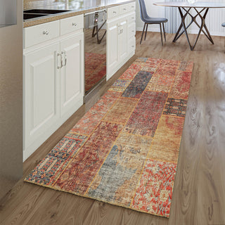 Piper Looms Mayfield Patchwork AMF669 Red Machine Washable Area Rug Runner Lifestyle Image Feature